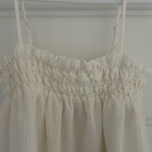 White Cream Cami Shirt Camisole Babydoll Ruched Tank Top ASOS Design UK 10 US 6